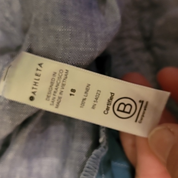 Athleta Cabo Wide Leg Linen Pants in Light Blue - 18 - Picture 4 of 9